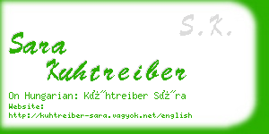 sara kuhtreiber business card